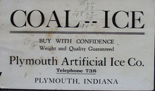 Plymouth IN Artificial Ice Company Ink Blotter