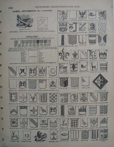 Heraldry Pictorials from the 1800s, Websters Dictionary