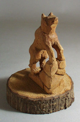 Carved Wolf howling