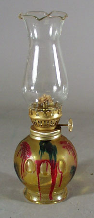 Hong Kong stained glass mid size oil lamp