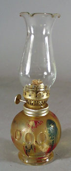 Hong Kong stained glass mid size oil lamp