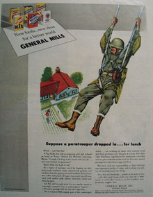General Mills Paratrooper Drops In For Lunch Ad 1943