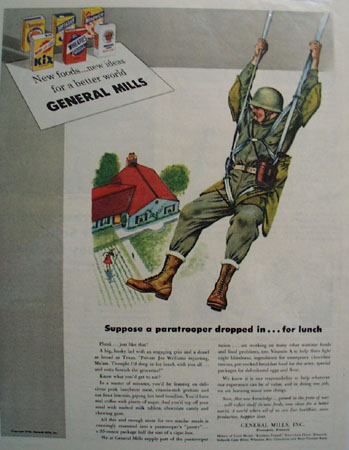 General Mills Paratrooper Drops In For Lunch Ad 1943