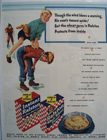 Ralston Cereal Boys Playing Leap Frog Ad 1945