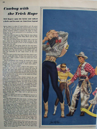 Will Rogers Cowboy With Rope Trick Article 1947