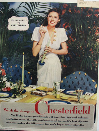 Chesterfield Cigarettes Watch the Change 1944 Ad