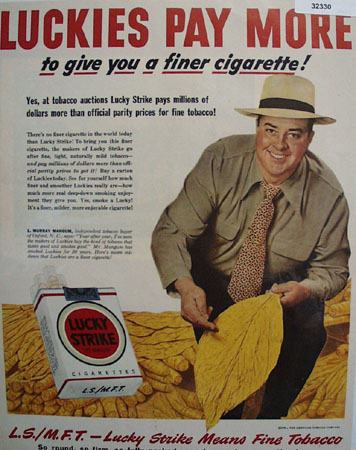 Lucky Strike Cigarette L. Murray Mangum 1949 Ad