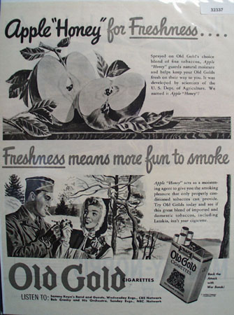 P. Lorillard Co. Old Gold Cigarettes 1943 Ad
