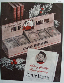 Philip Morris Cigarette Holiday Greetings 1945 Ad