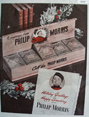 Philip Morris Cigarette Holiday Greetings 1945 Ad
