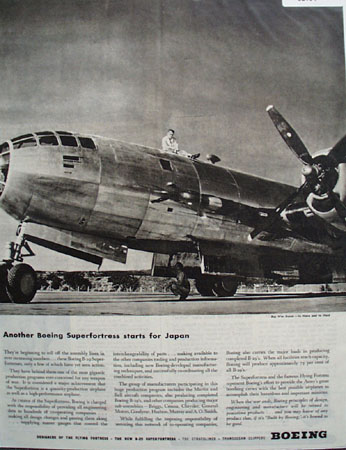 Boeing B 29 Superfortress Airplane 1944 Ad
