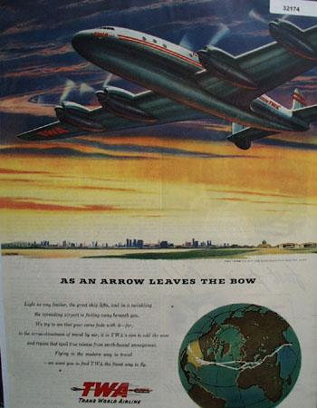 Trans World Airline Constellation 1946 Ad