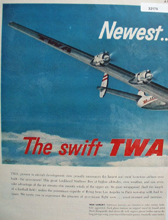 TWA Fly The Finest 1952 Ad