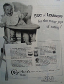 Gerbers Baby Food Seat of Learning 1950 Ad