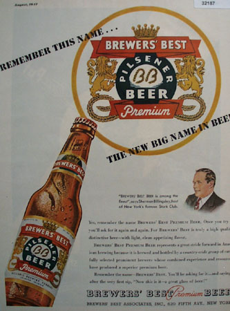 Brewers Best Premium Beer 1947 Ad