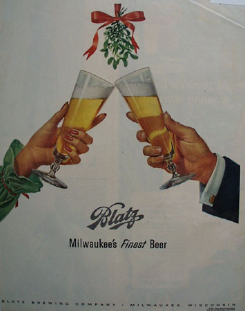 Blatz Beer Christmas 1951 Ad