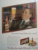 Schlitz Beer That Made Milwaukee Famous 1948 Ad