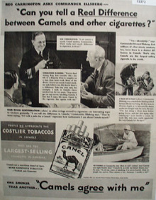 Camel Cigarette Commander Ellsberg 1938 Ad