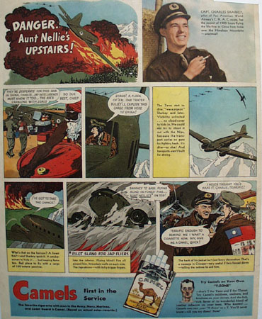 Camel Cigarettes Capt. Charles Sharkey 1944 Ad