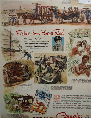 Camel Cigarettes Flashes From Burma Road 1945 Ad