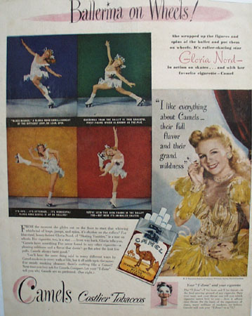 Camel Cigarettes Ballerina On Wheels 1945 Ad