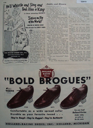 Holland Racine Shoes Bold Brogues 1948 Ad