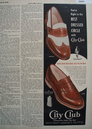 City Club Shoe Slipons 1948 Ad