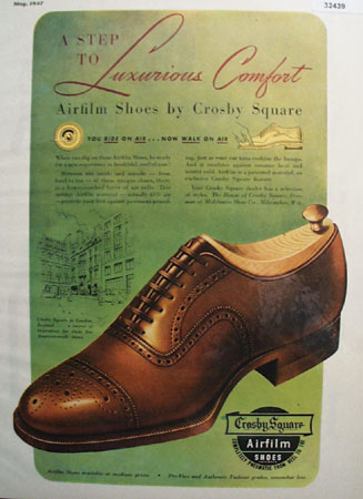 Crosby Square Airfilm Shoes 1947 Ad