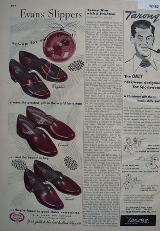 Evans Slippers 100 years Standard 1948 Ad