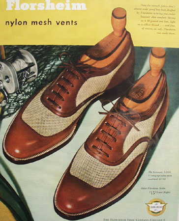 Florsheim Shoes Mesh Vents 1950 Ad