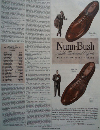 Nunn Bush Shoes Added Style Mileage 1944 Ad