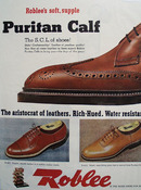 Roblee Shoes Puritan calf 1953 Ad