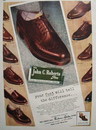 John C. Roberts Shoe Your Feet Will Tell 1948 Ad