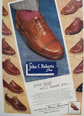 John C. Roberts Shoe Honest Craftsmanship 1948 Ad