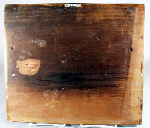 Vintage Wood Inlay Picture Church, Sled and snow scene