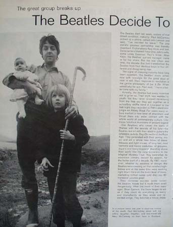 Beatles Break Up Article 1970