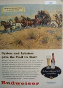 Budweiser Oysters and Lobsters Ad 1946