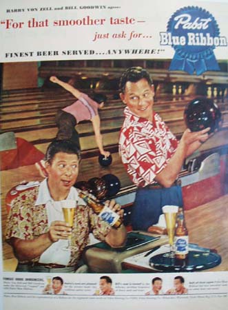 Pabst Beer Harry Von Zell Bill Goodwin Ad 1950