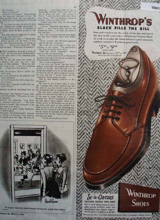 Winthrops Shoes Famous Slack 1946 Ad