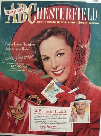 Chesterfield Cigarette Susan Hayward 1948 Ad