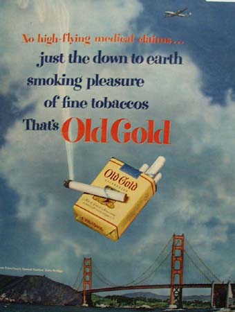Old Gold Cigarettes Golden Gate Bridge 1951 Ad