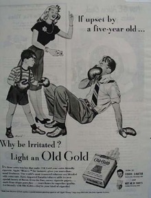 Old Gold Cigarette Boxing Upset 1946 Ad
