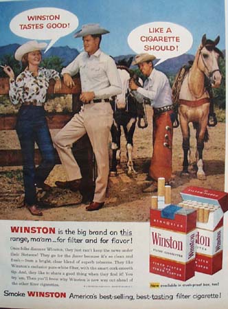 Winston Cigarette Western Scene 1958 Ad