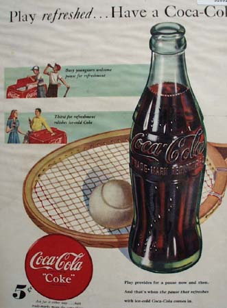 Coca Cola Tennis 1948 Ad