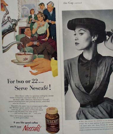 Nescafe Instant Coffee After Dinner 1951 Ad