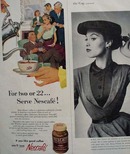 Nescafe Instant Coffee After Dinner 1951 Ad