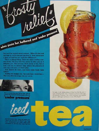 Tea Council Iced Tea Frosty Relief 1951 Ad