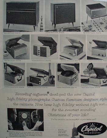 Capitol Phonographs. Recording Engineers 1957 Ad