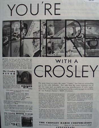 Crosley Radio And Appliances 1932 Ad