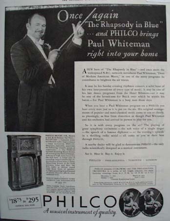 Philco Radio Paul Whiteman 1932 Ad